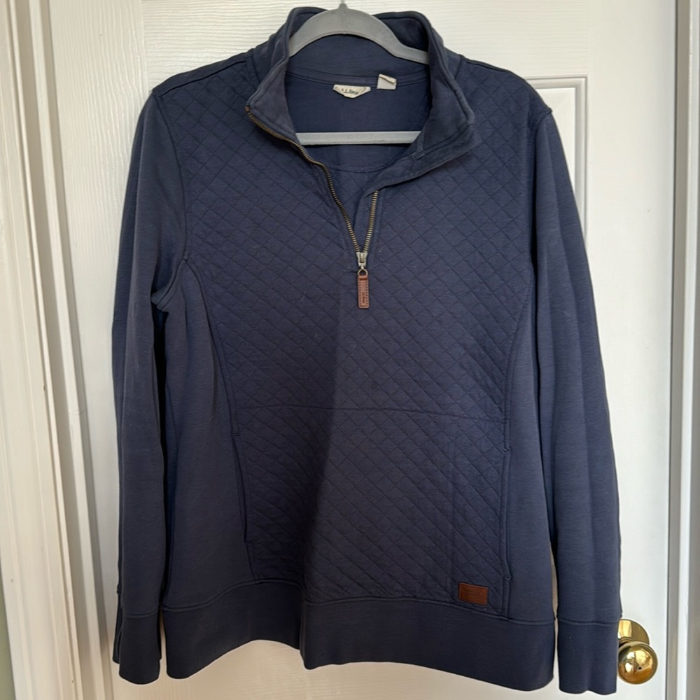 Blue quarter-zip LL Bean